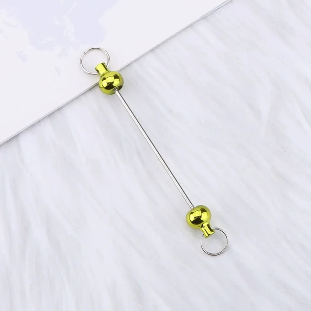 Beadable Colorful Gourd Shaped Metal Keychain for DIY