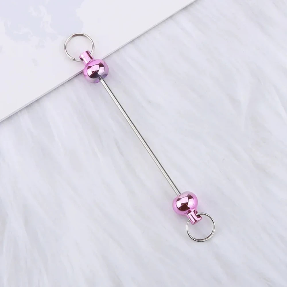 Beadable Colorful Gourd Shaped Metal Keychain for DIY