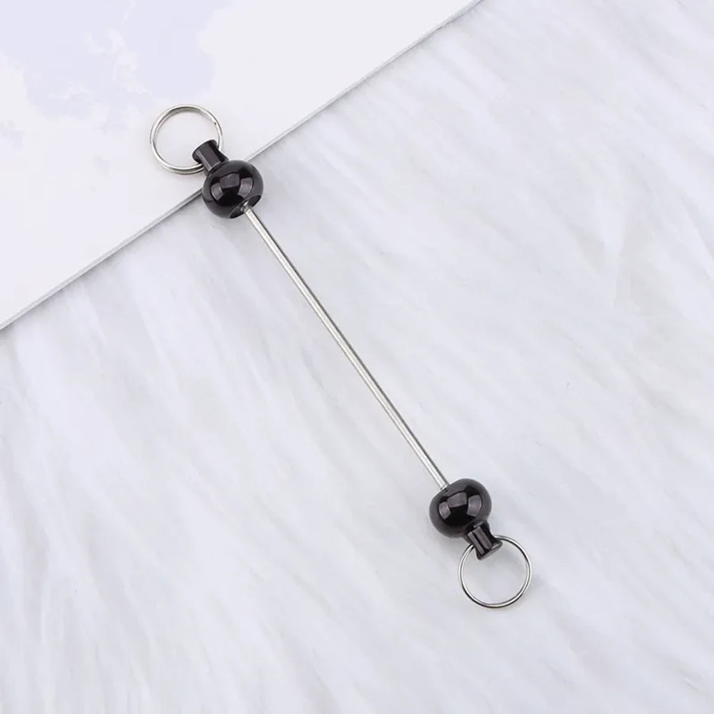Beadable Colorful Gourd Shaped Metal Keychain for DIY