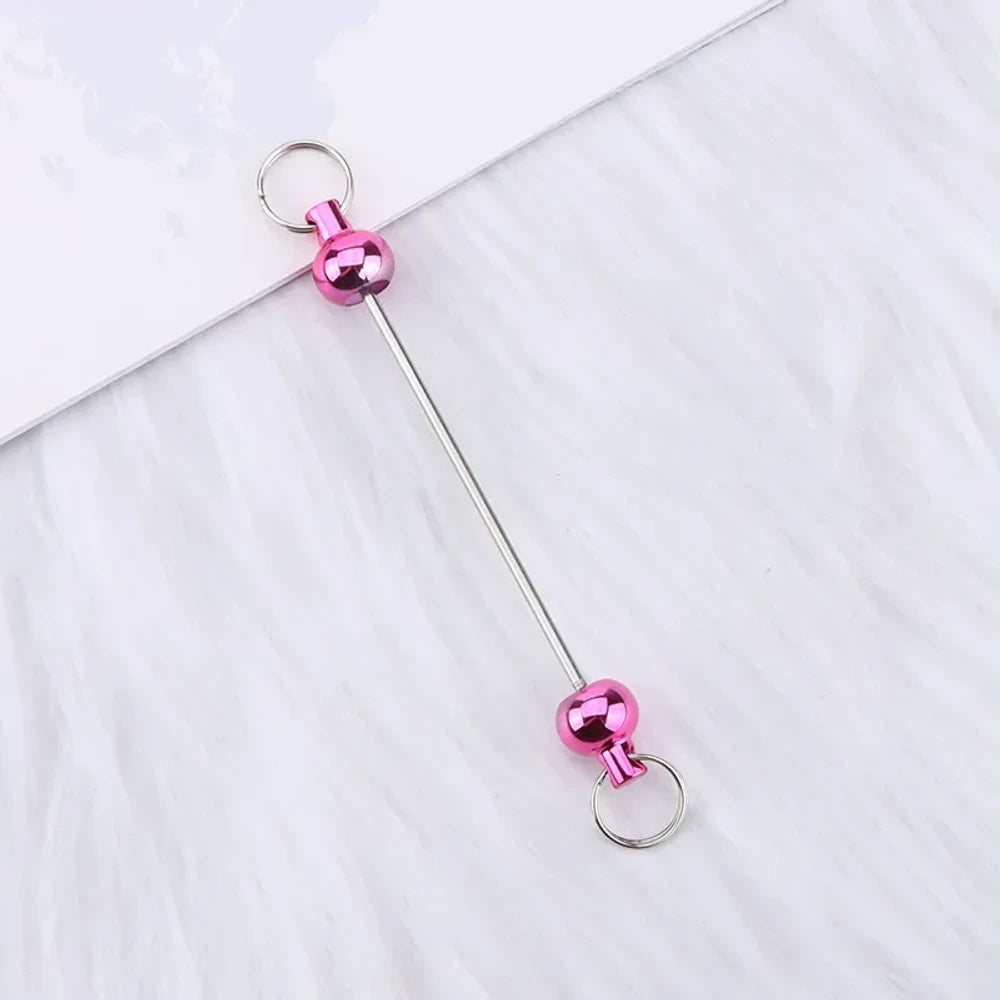 Beadable Colorful Gourd Shaped Metal Keychain for DIY
