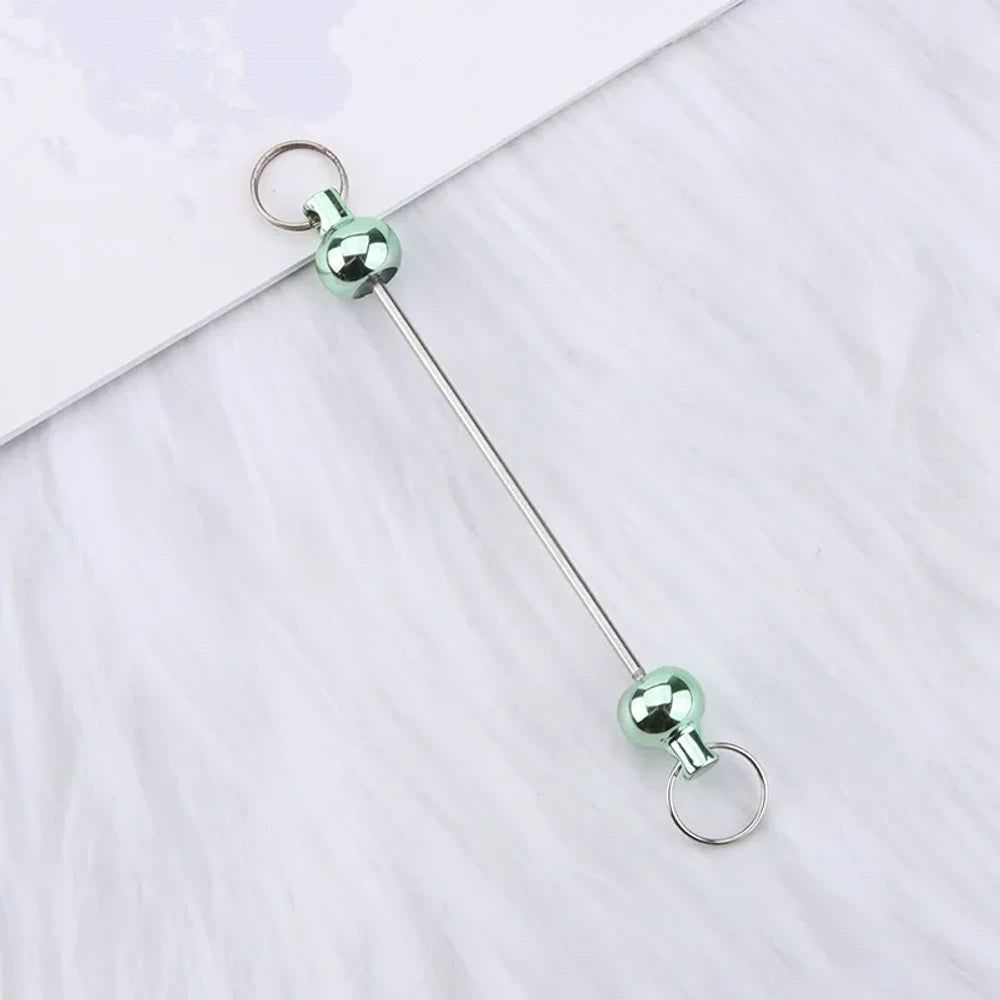 Beadable Colorful Gourd Shaped Metal Keychain for DIY