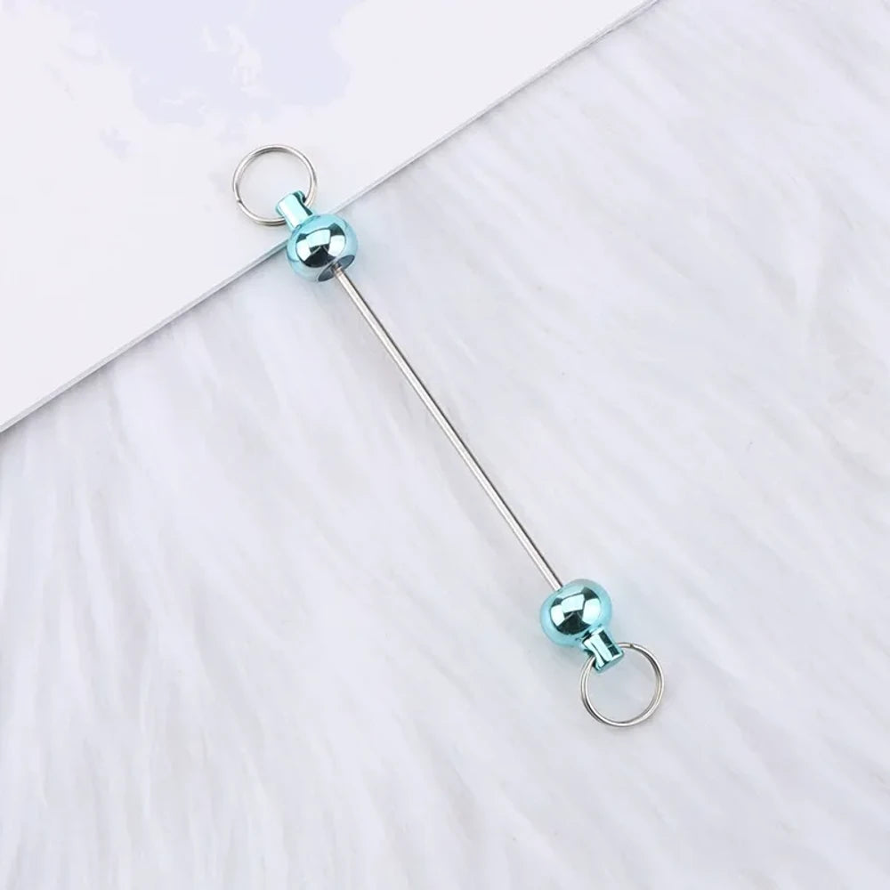 Beadable Colorful Gourd Shaped Metal Keychain for DIY