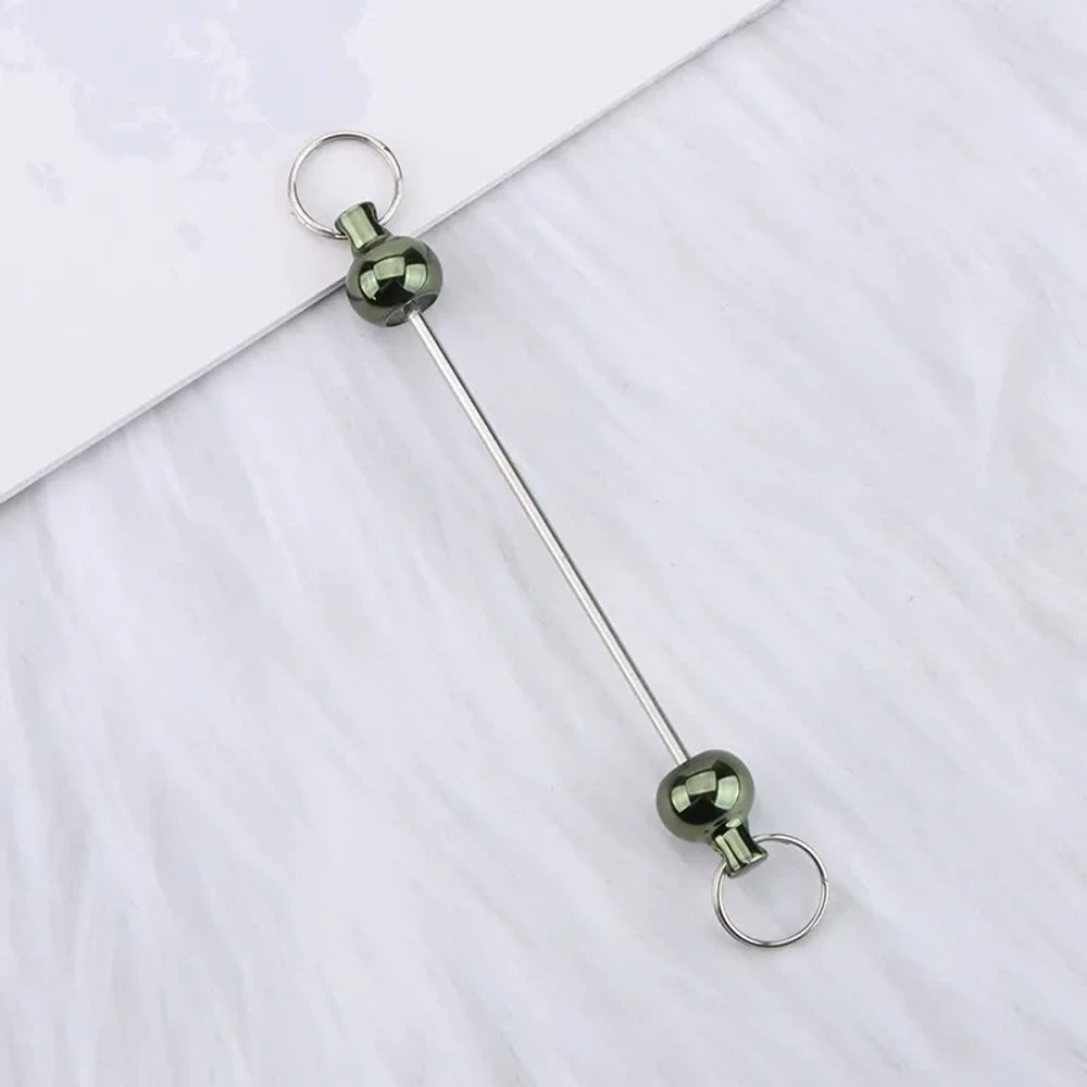 Beadable Colorful Gourd Shaped Metal Keychain for DIY