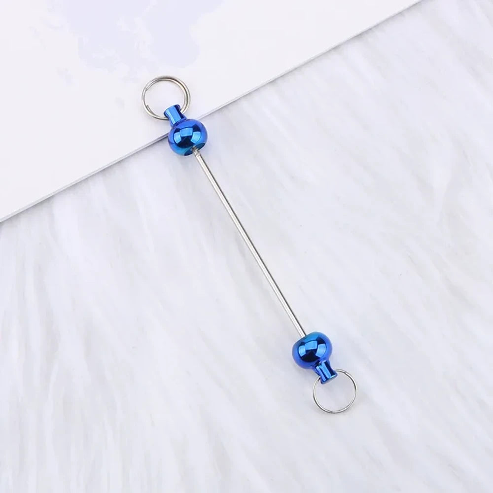 Beadable Colorful Gourd Shaped Metal Keychain for DIY