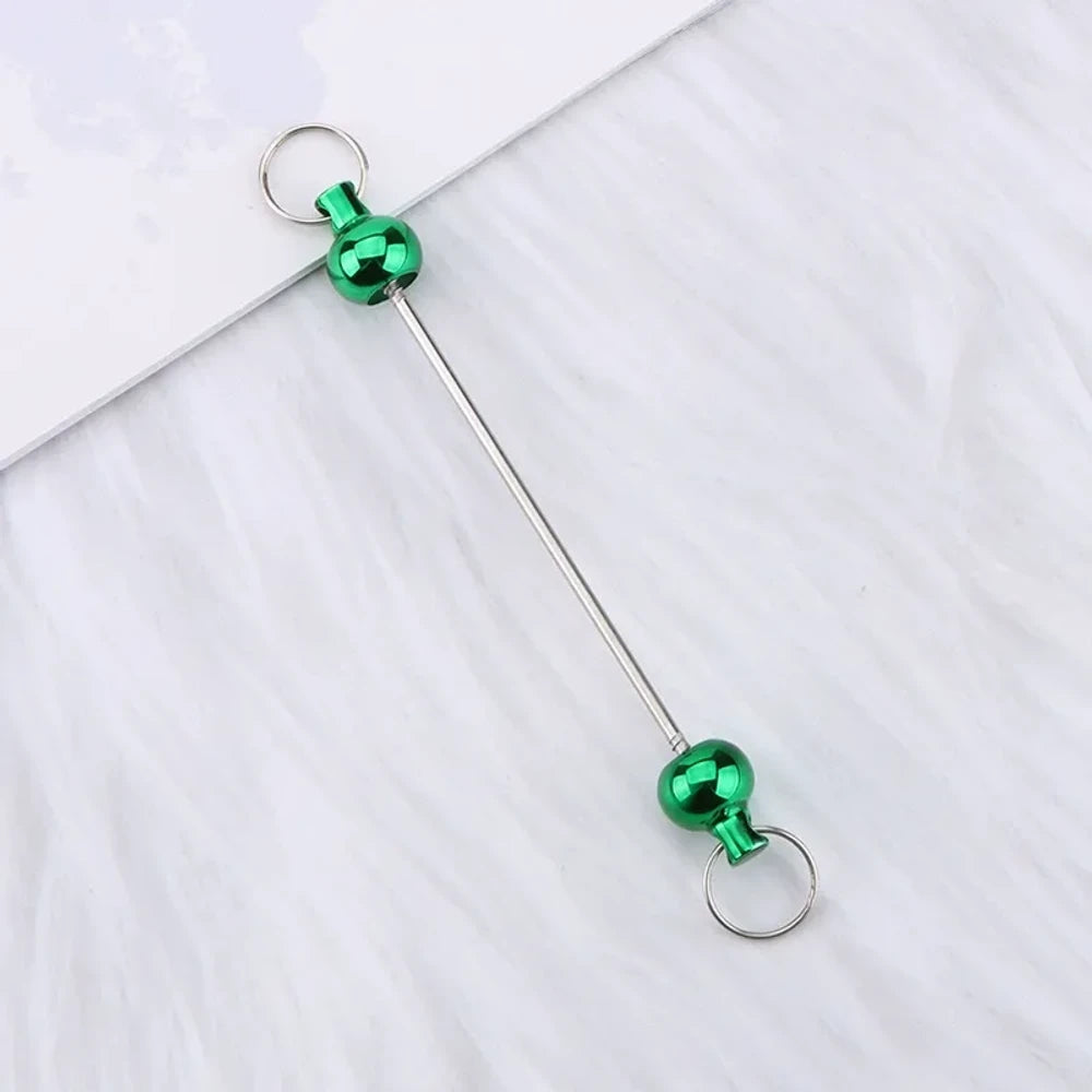 Beadable Colorful Gourd Shaped Metal Keychain for DIY