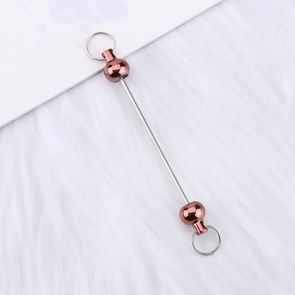 Beadable Colorful Gourd Shaped Metal Keychain for DIY