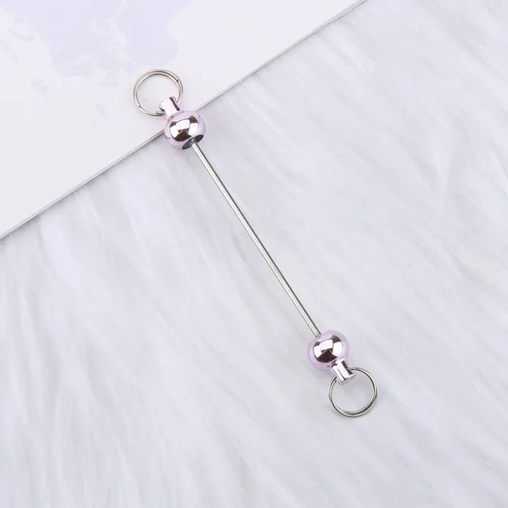 Beadable Colorful Gourd Shaped Metal Keychain for DIY