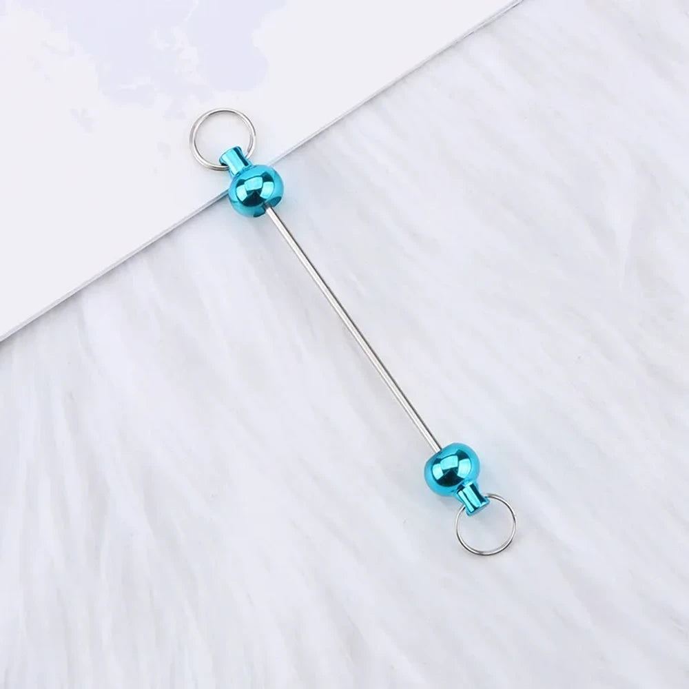 Beadable Colorful Gourd Shaped Metal Keychain for DIY