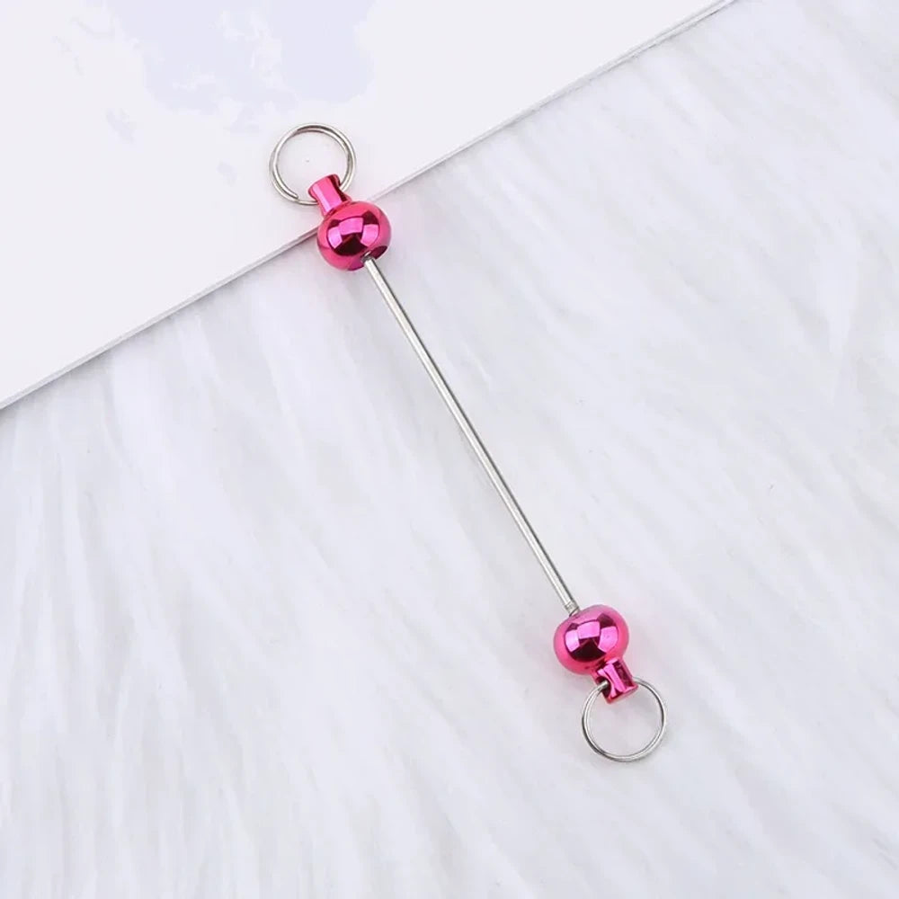 Beadable Colorful Gourd Shaped Metal Keychain for DIY