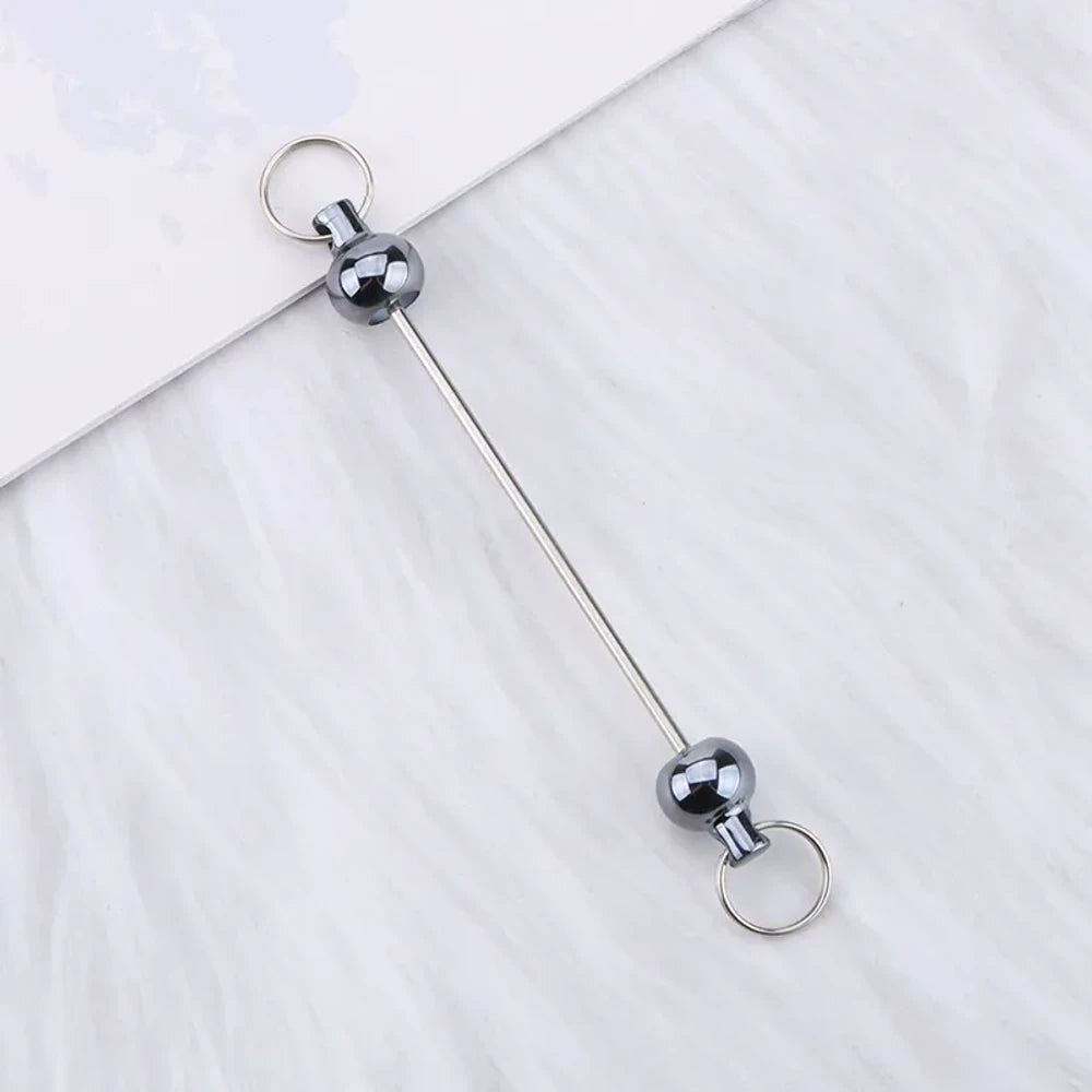 Beadable Colorful Gourd Shaped Metal Keychain for DIY