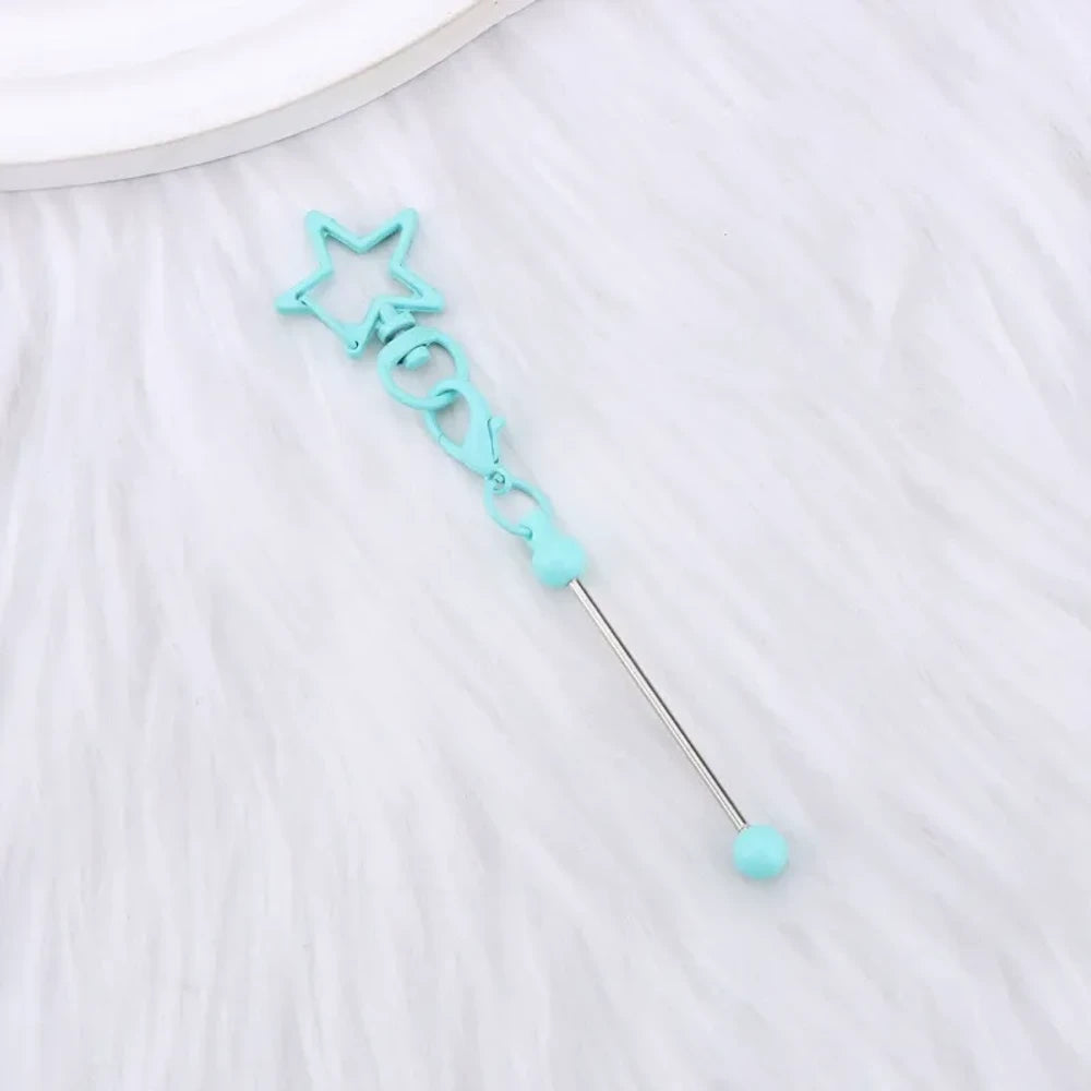 Beadable Colorful Star Shaped Metal Keychain for DIY