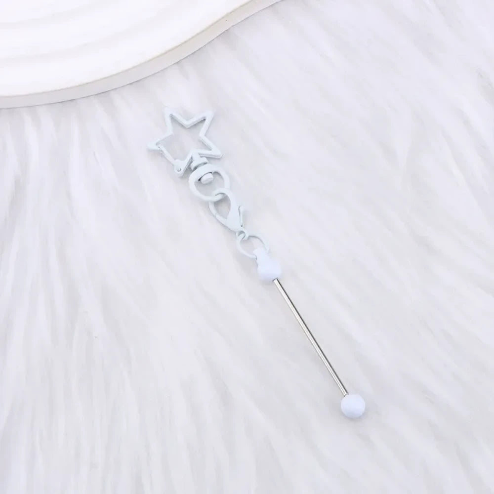 Beadable Colorful Star Shaped Metal Keychain for DIY