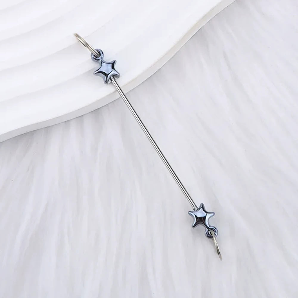 Beadable Colorful Star Shaped Metal Keychain for DIY