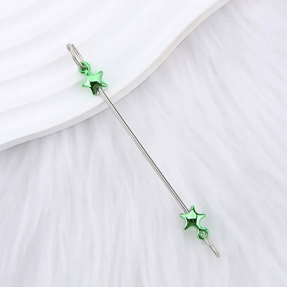 Beadable Colorful Star Shaped Metal Keychain for DIY