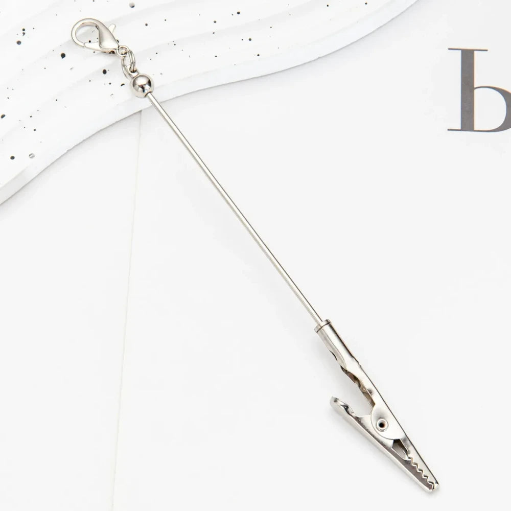 Beadable DIY Business Card Holder with Alligator Tooth Metal Keychain