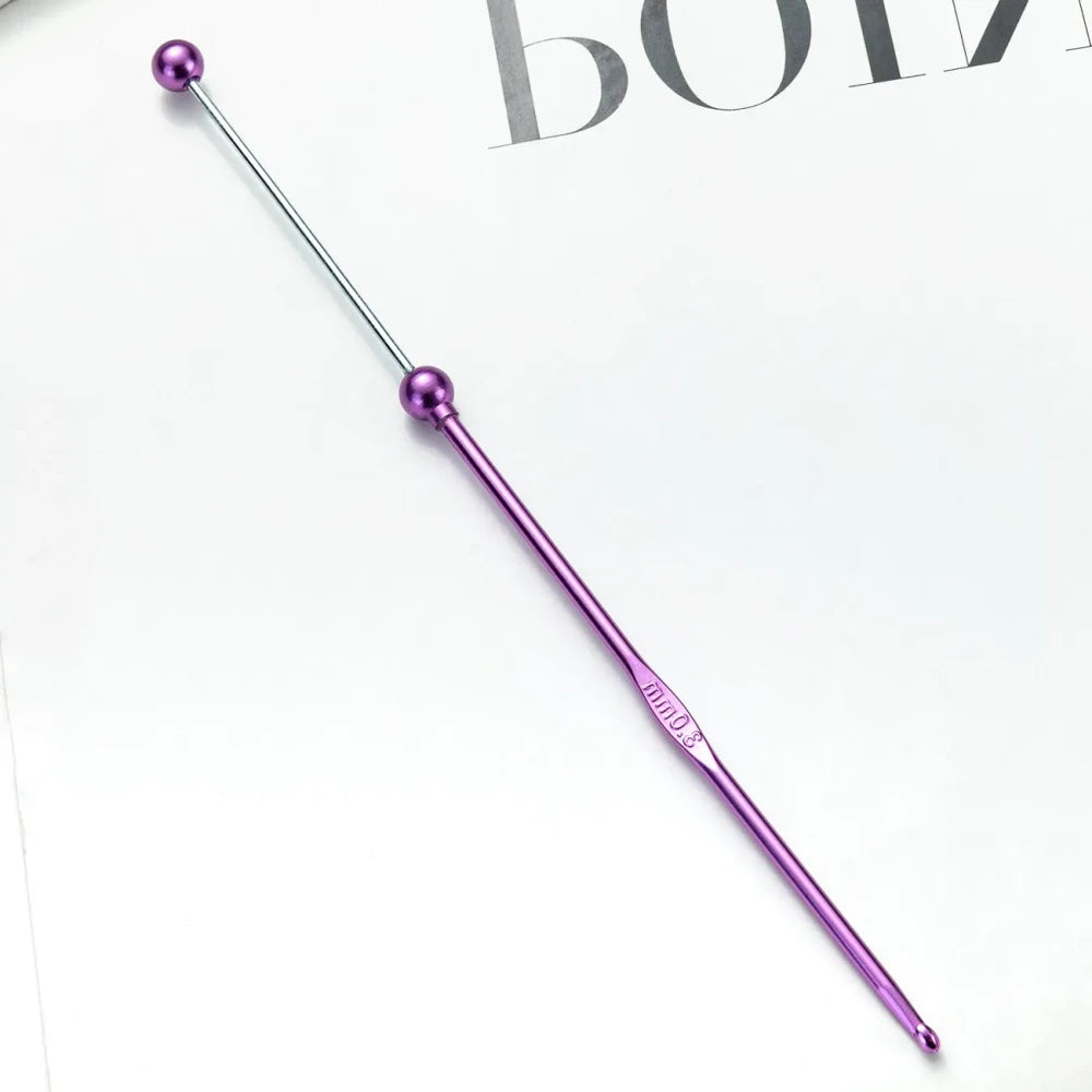 Beadable DIY Handcrafted Knitting Tools Single-Ended Metal Crochet Hook