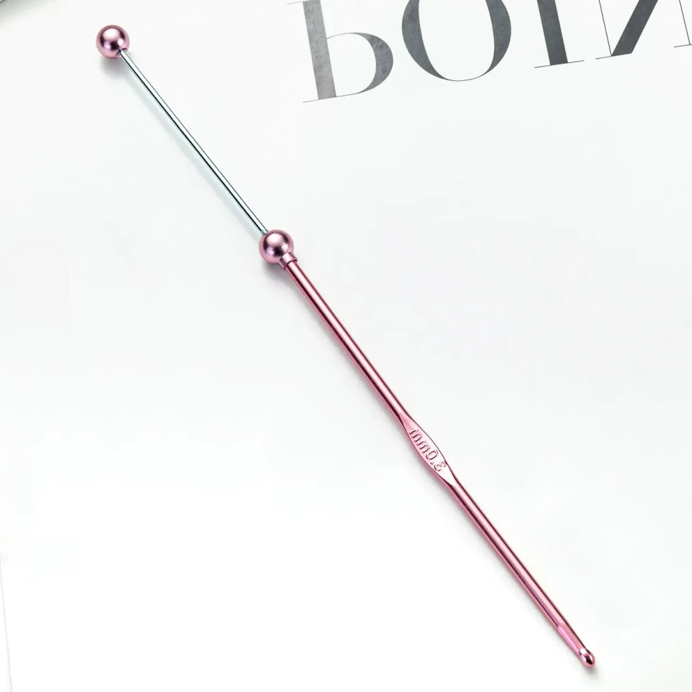 Beadable DIY Handcrafted Knitting Tools Single-Ended Metal Crochet Hook