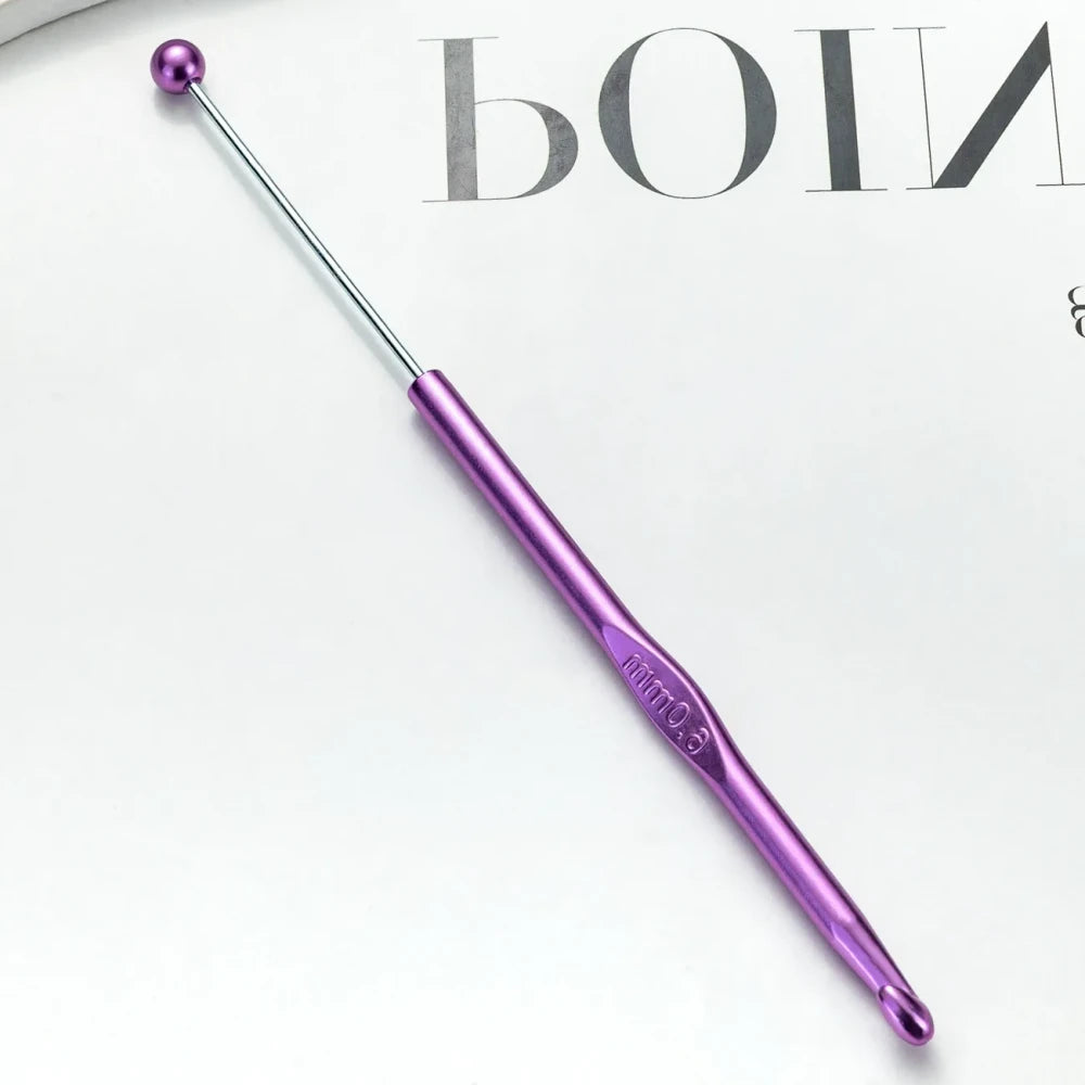 Beadable DIY Handcrafted Knitting Tools Single-Ended Metal Crochet Hook