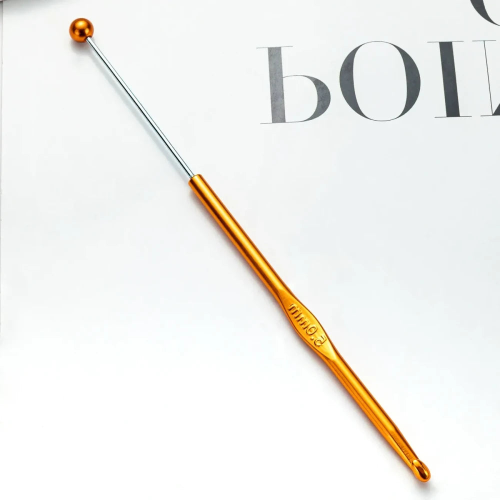 Beadable DIY Handcrafted Knitting Tools Single-Ended Metal Crochet Hook