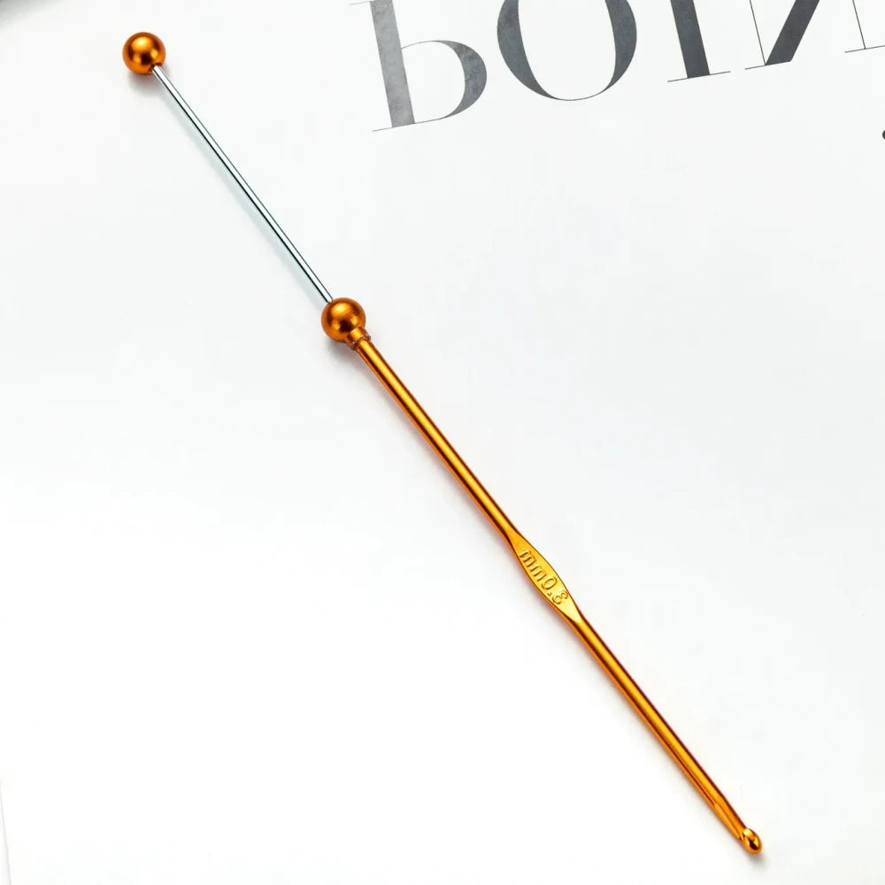 Beadable DIY Handcrafted Knitting Tools Single-Ended Metal Crochet Hook