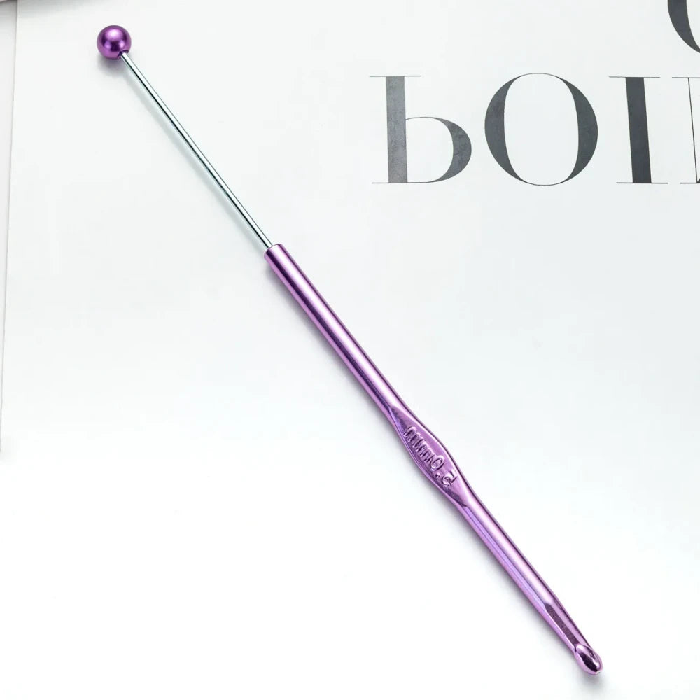 Beadable DIY Handcrafted Knitting Tools Single-Ended Metal Crochet Hook