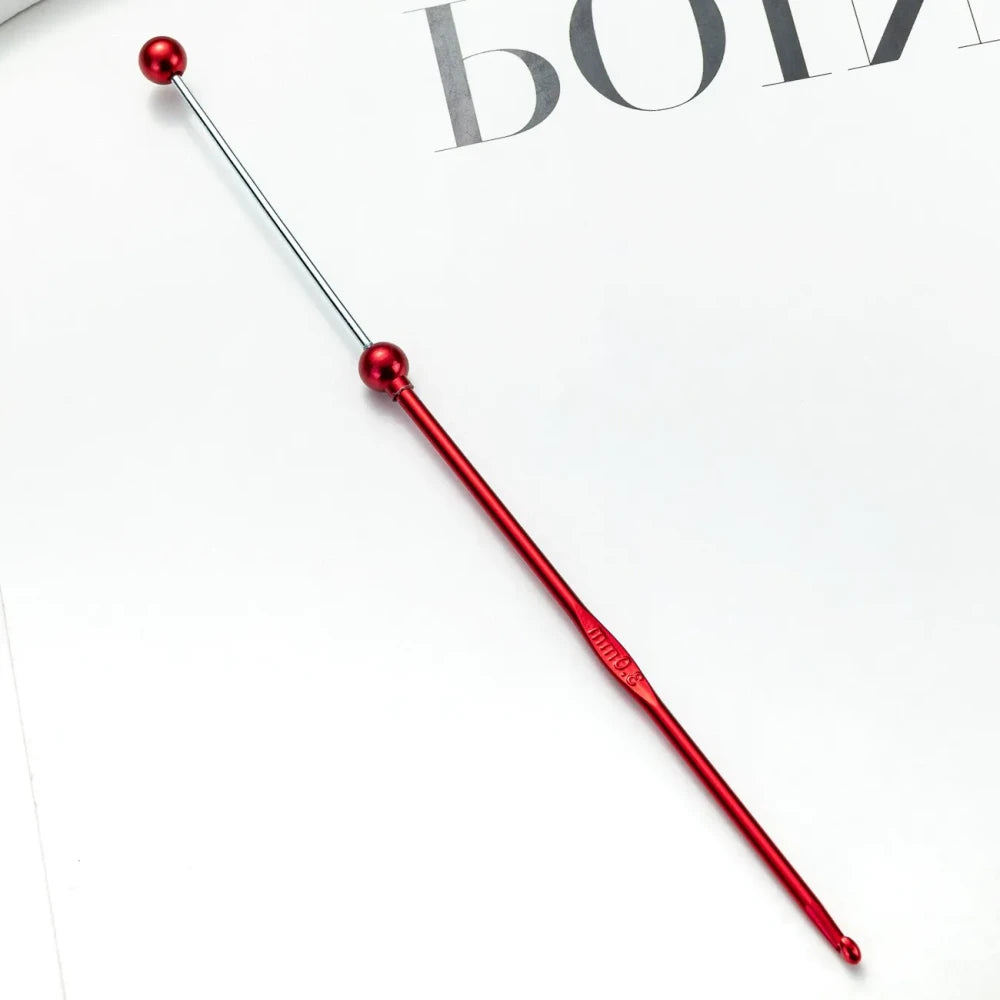 Beadable DIY Handcrafted Knitting Tools Single-Ended Metal Crochet Hook