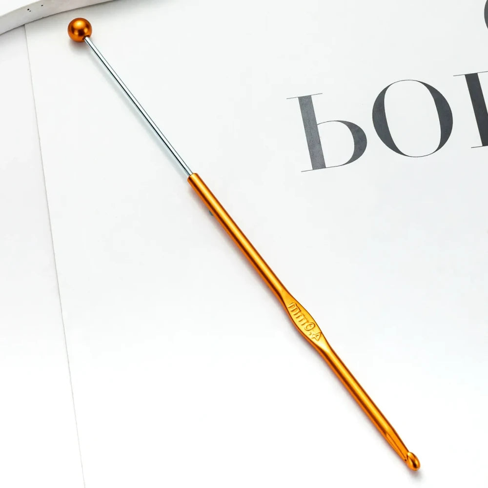 Beadable DIY Handcrafted Knitting Tools Single-Ended Metal Crochet Hook