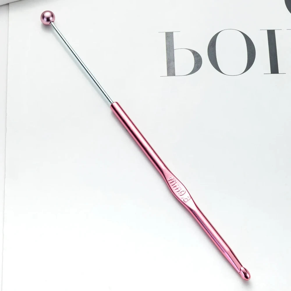 Beadable DIY Handcrafted Knitting Tools Single-Ended Metal Crochet Hook