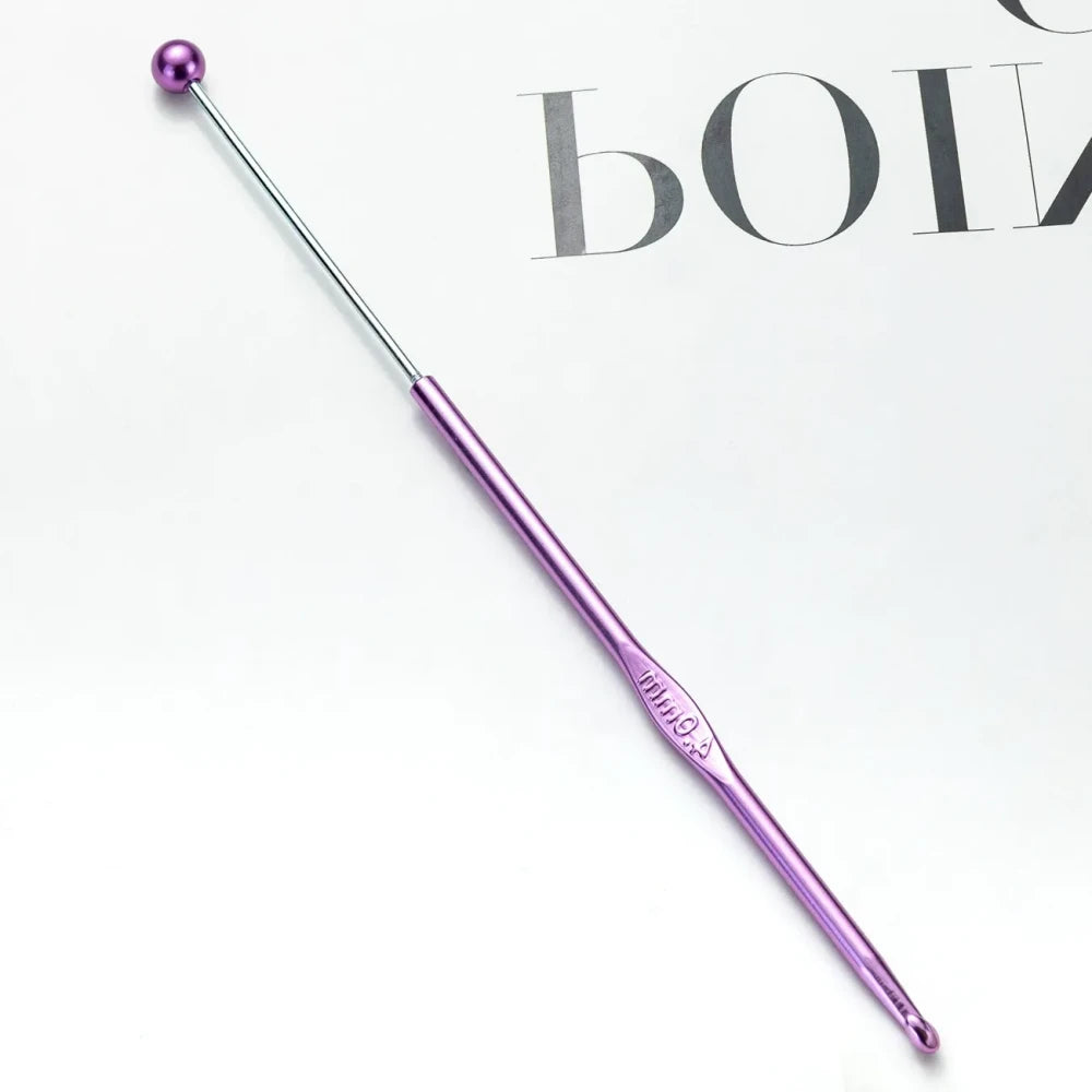 Beadable DIY Handcrafted Knitting Tools Single-Ended Metal Crochet Hook