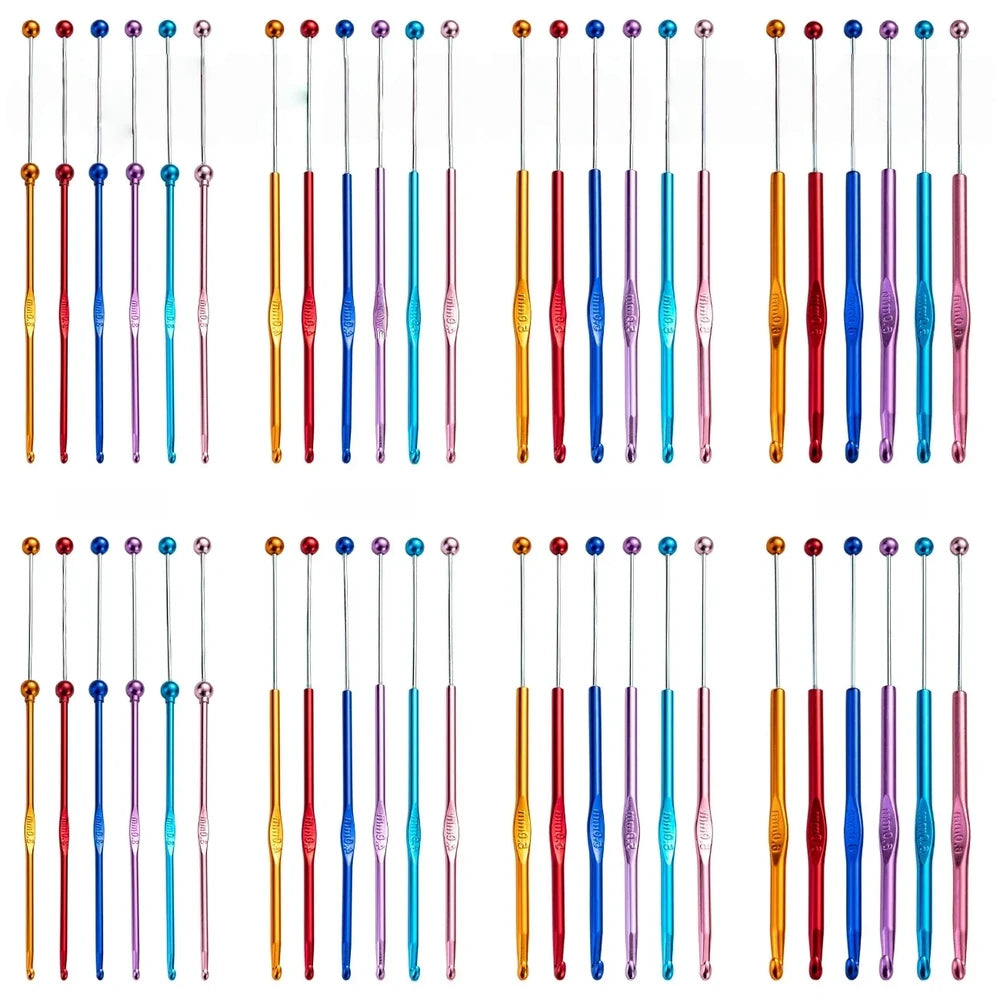Beadable DIY Handcrafted Knitting Tools Single-Ended Metal Crochet Hook