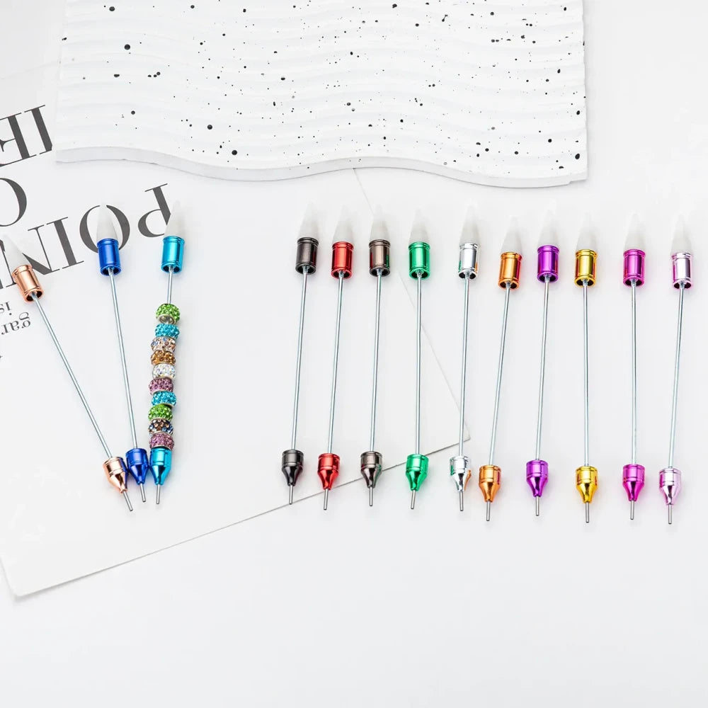 Beadable Double-Ended Suction Drill Dot and Rhinestone Application Nail Art Tool Pen