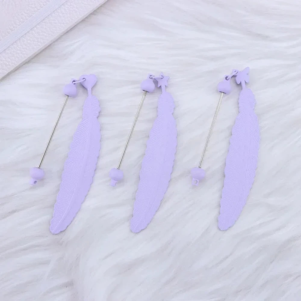 Beadable Feather Plastic Bookmark for DIY