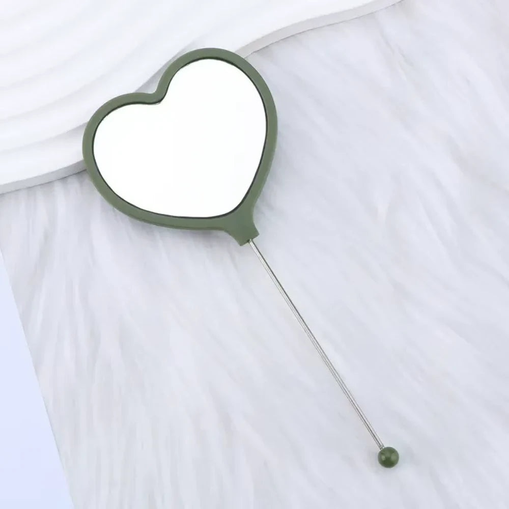 Beadable Heart High Definition Handheld Makeup Mirror