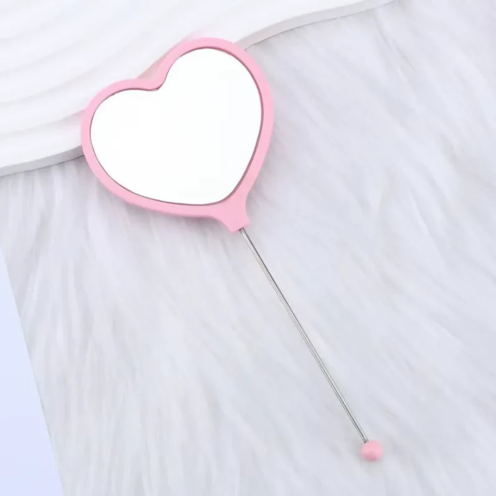 Beadable Heart High Definition Handheld Makeup Mirror