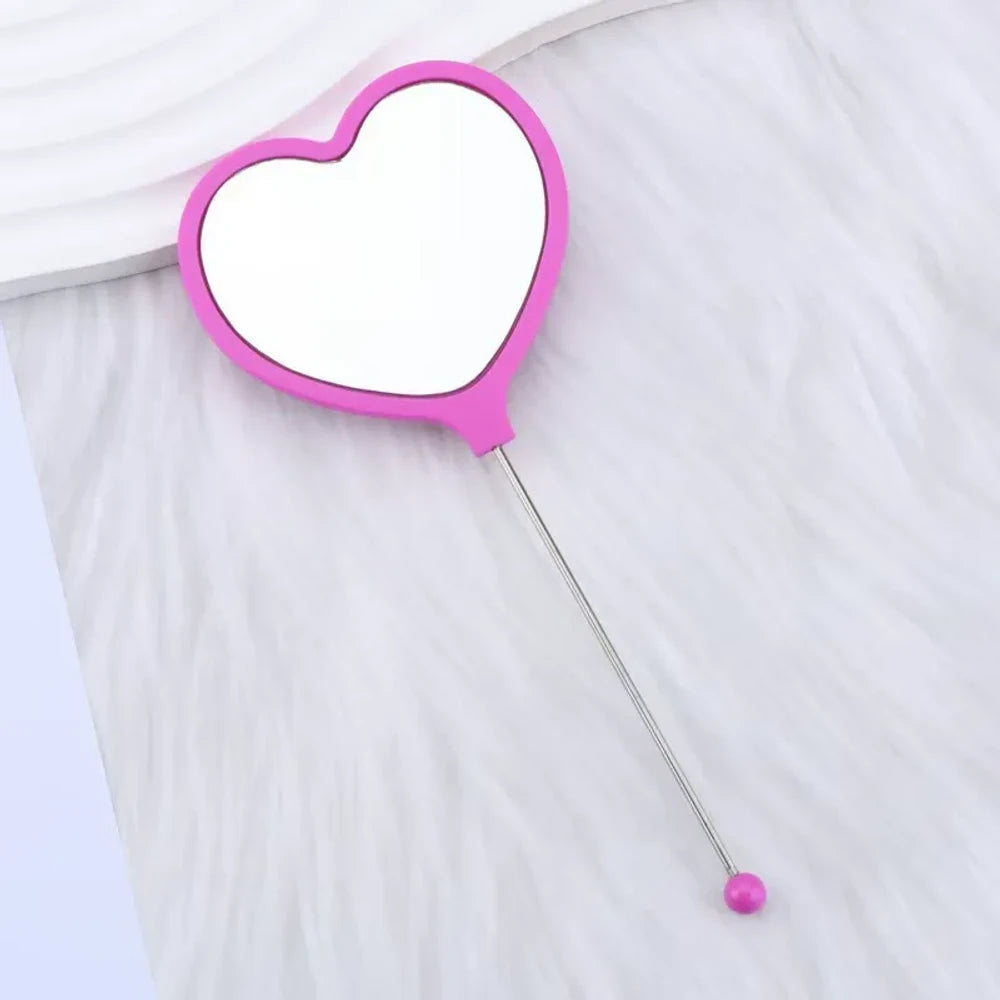 Beadable Heart High Definition Handheld Makeup Mirror
