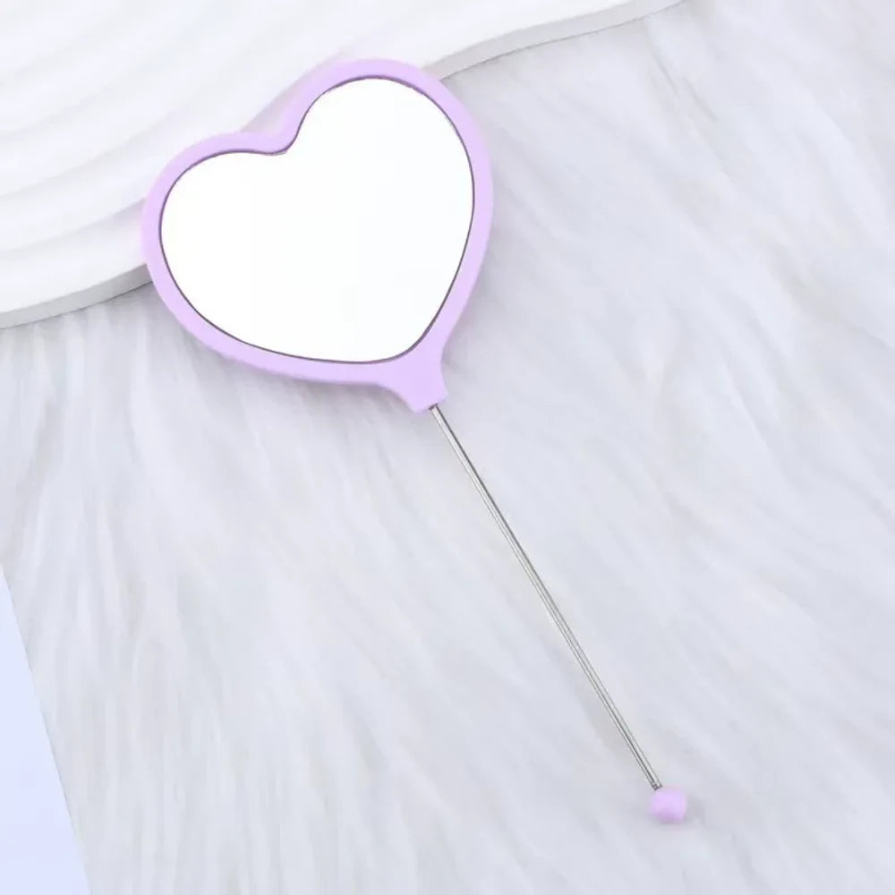 Beadable Heart High Definition Handheld Makeup Mirror