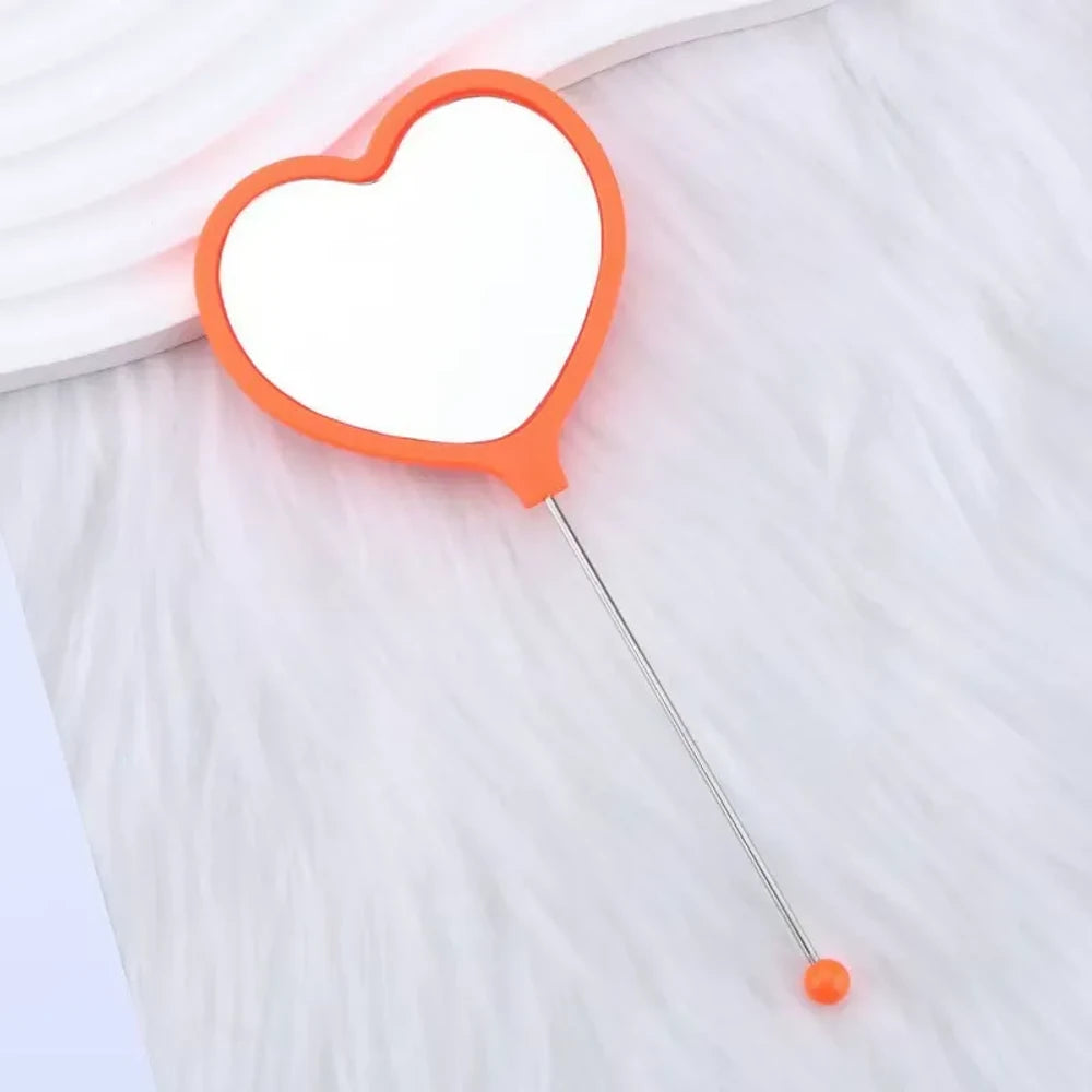 Beadable Heart High Definition Handheld Makeup Mirror