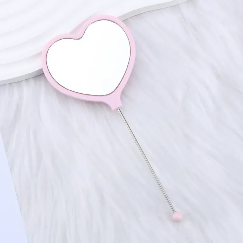 Beadable Heart High Definition Handheld Makeup Mirror