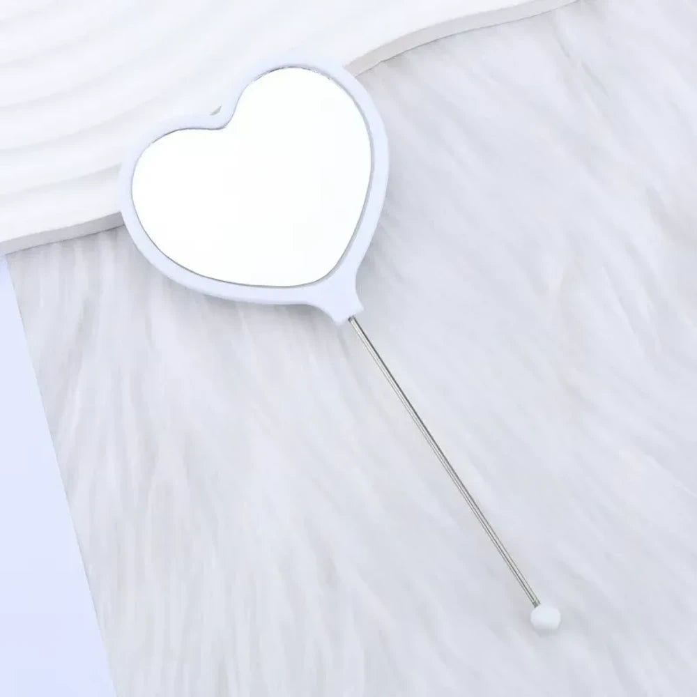 Beadable Heart High Definition Handheld Makeup Mirror