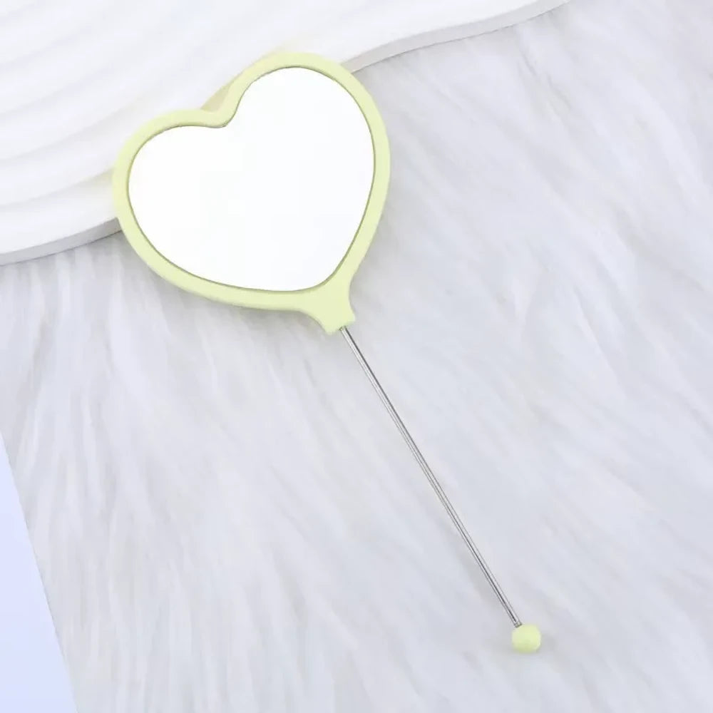 Beadable Heart High Definition Handheld Makeup Mirror