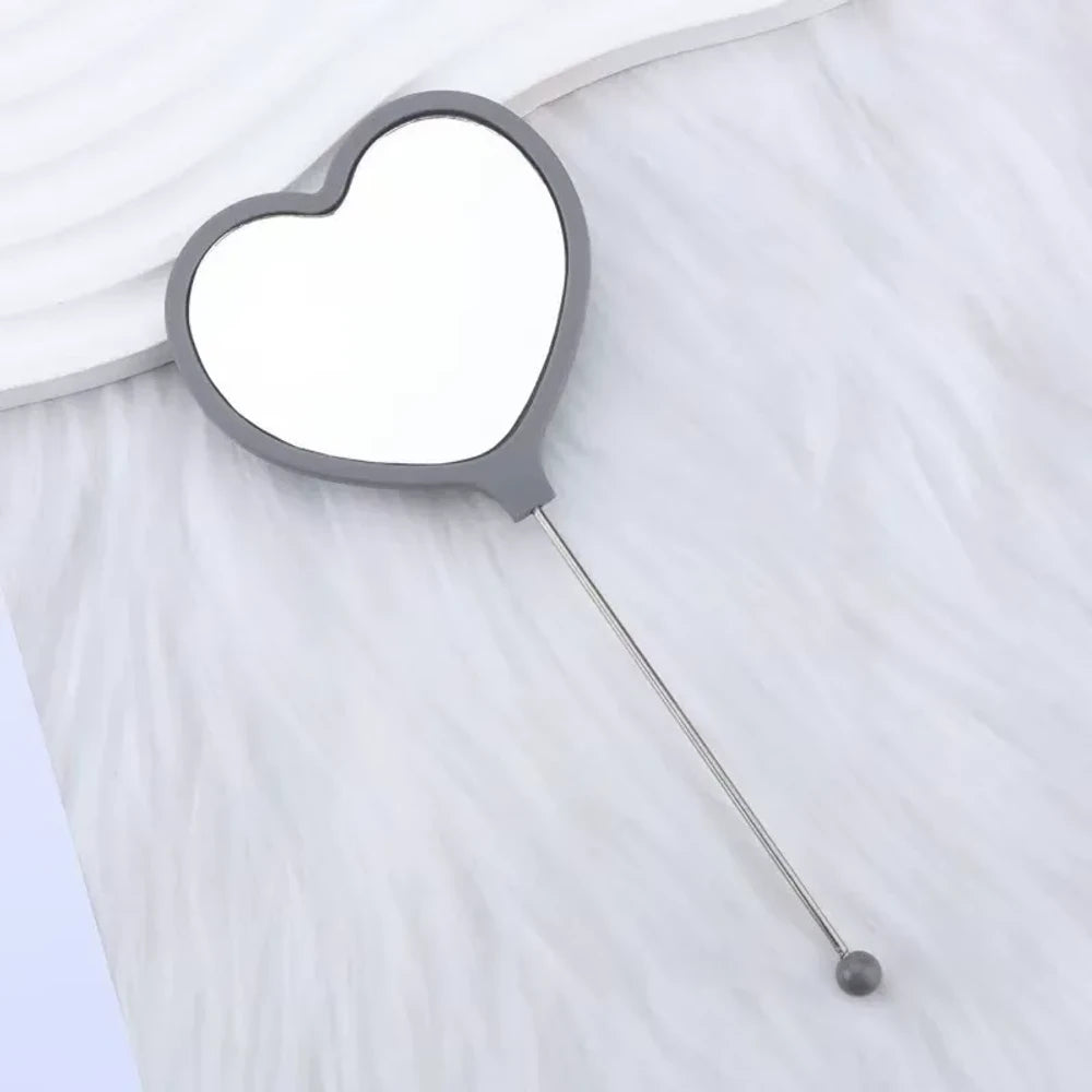 Beadable Heart High Definition Handheld Makeup Mirror