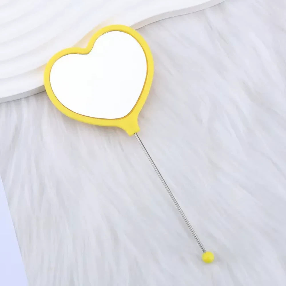 Beadable Heart High Definition Handheld Makeup Mirror