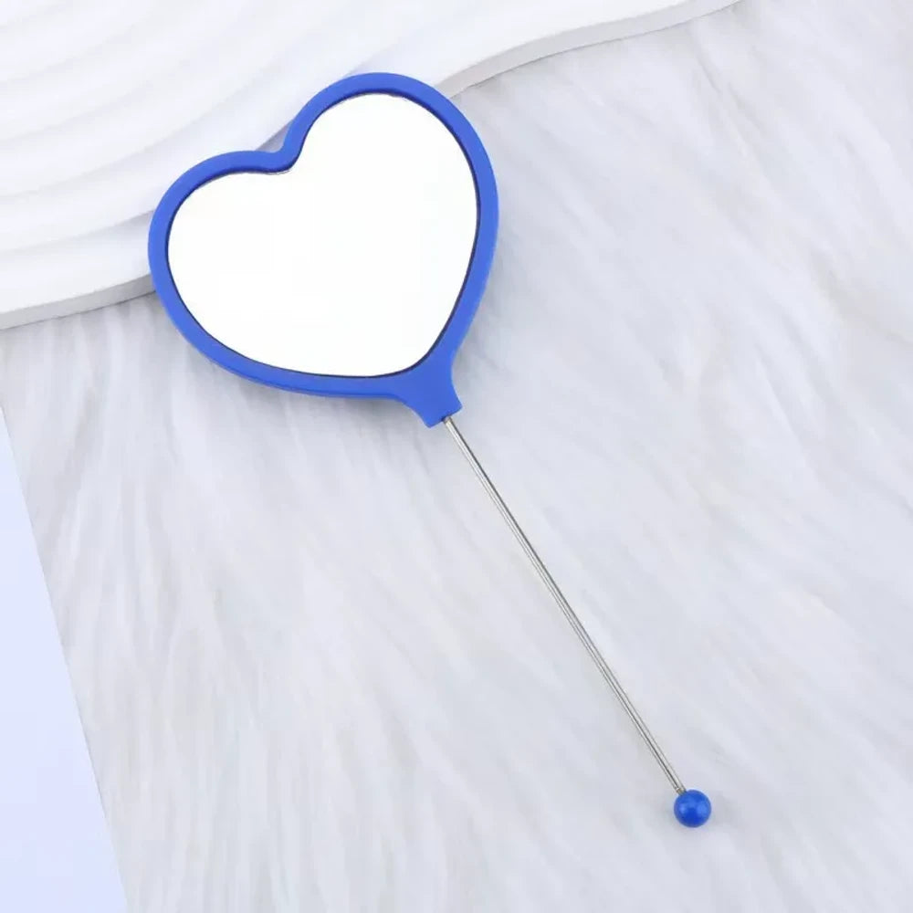Beadable Heart High Definition Handheld Makeup Mirror