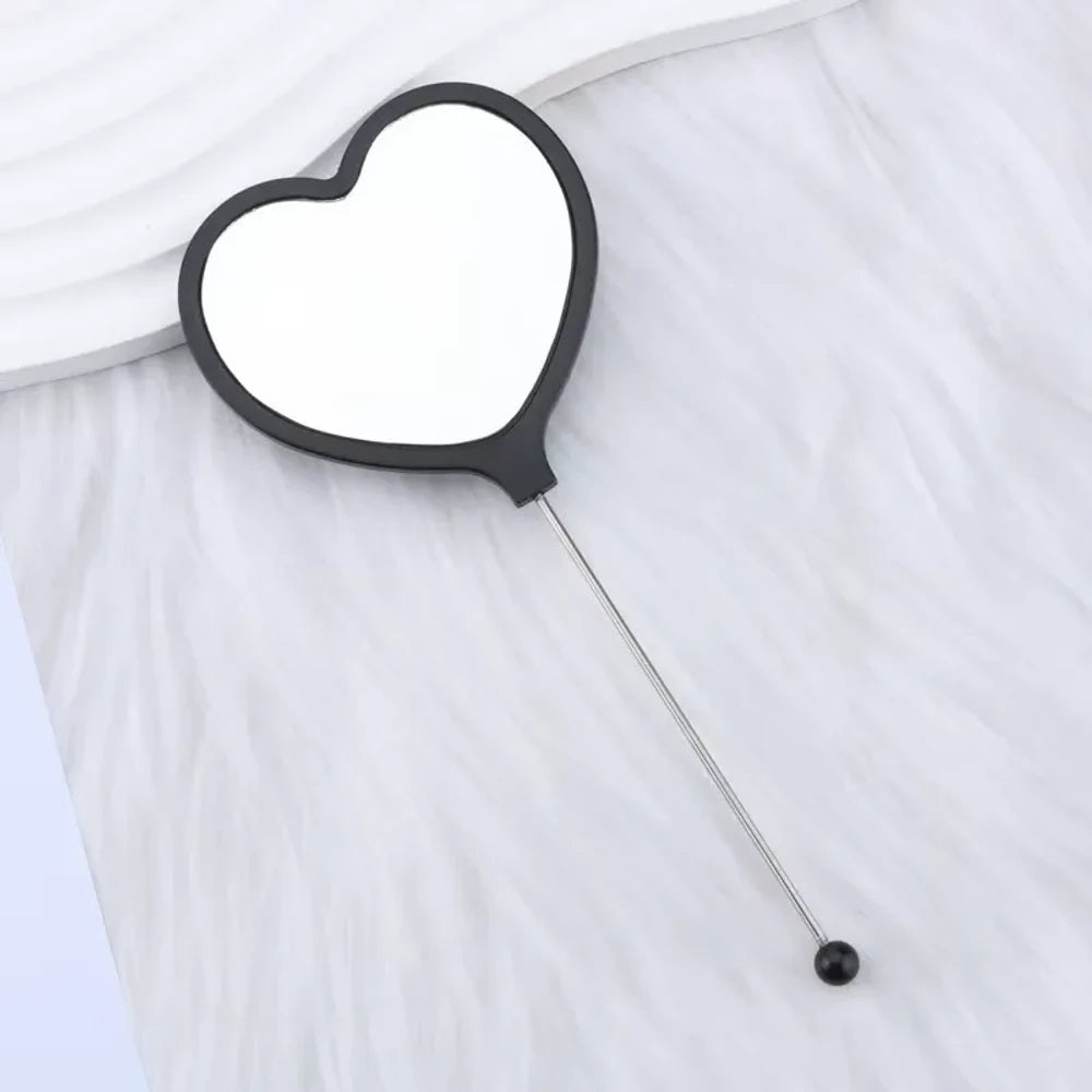 Beadable Heart High Definition Handheld Makeup Mirror