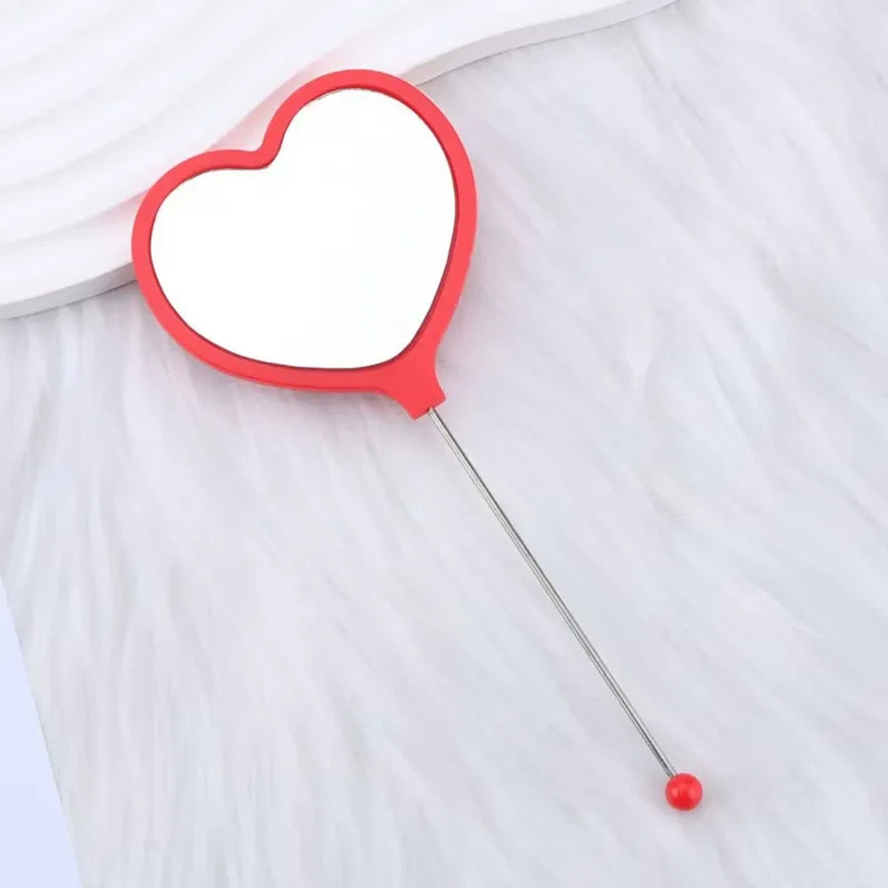 Beadable Heart High Definition Handheld Makeup Mirror