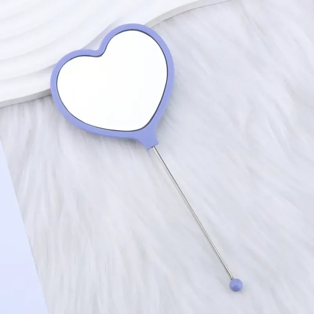 Beadable Heart High Definition Handheld Makeup Mirror