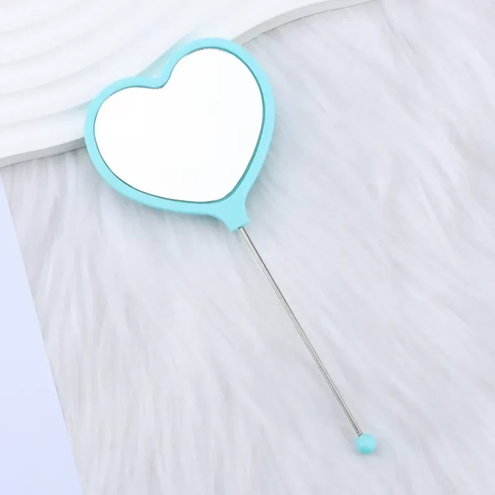 Beadable Heart High Definition Handheld Makeup Mirror