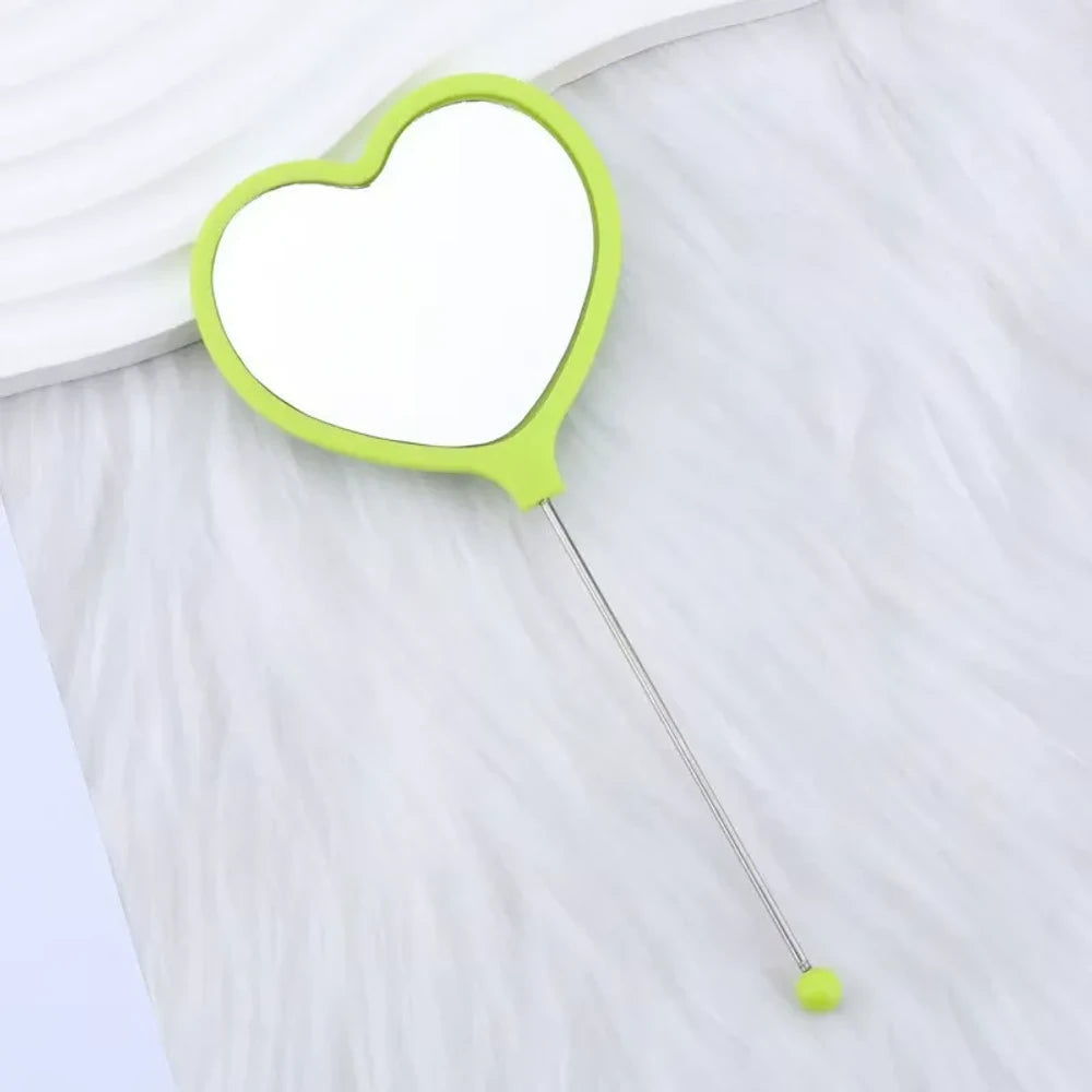 Beadable Heart High Definition Handheld Makeup Mirror