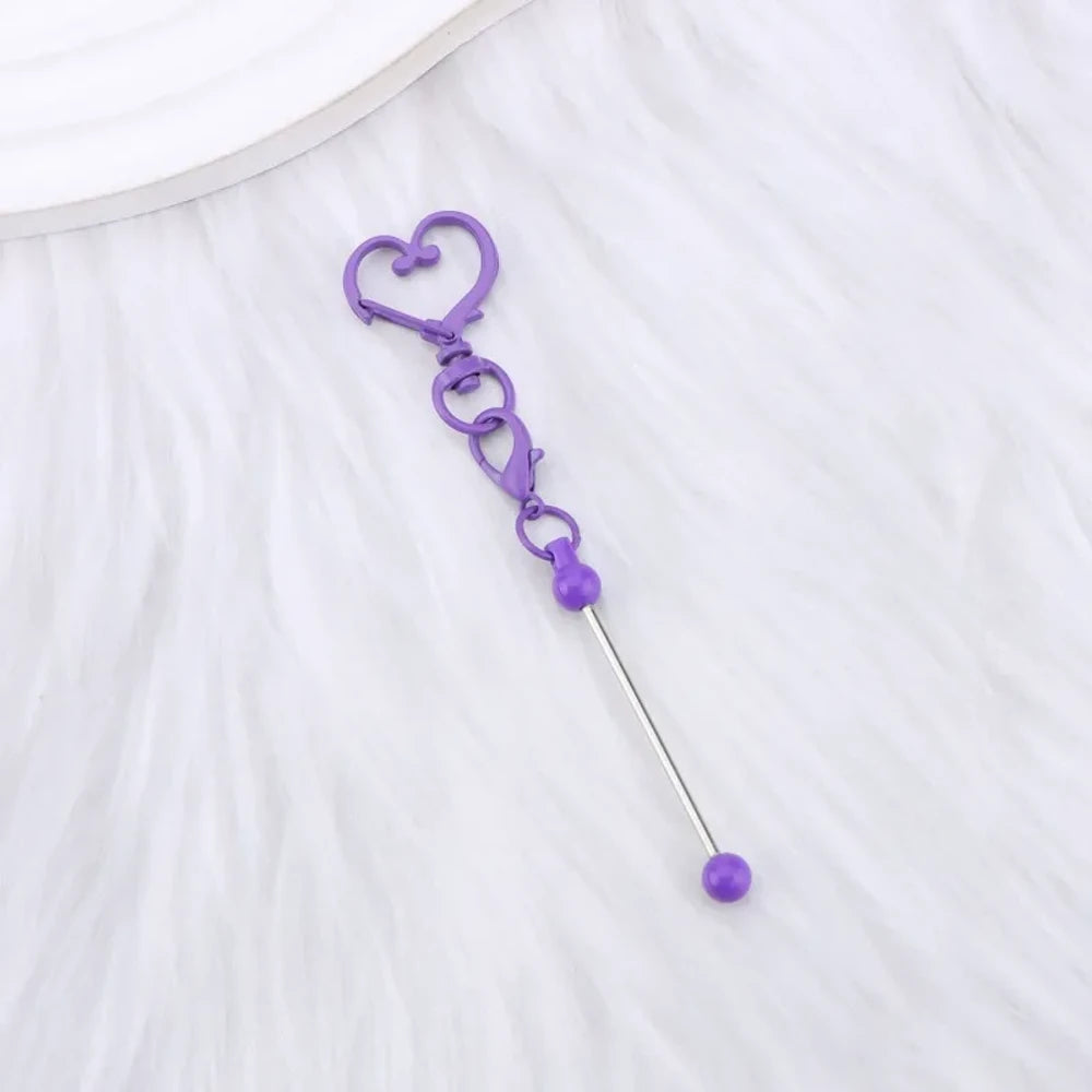 Beadable Heart Metal Keychain for DIY