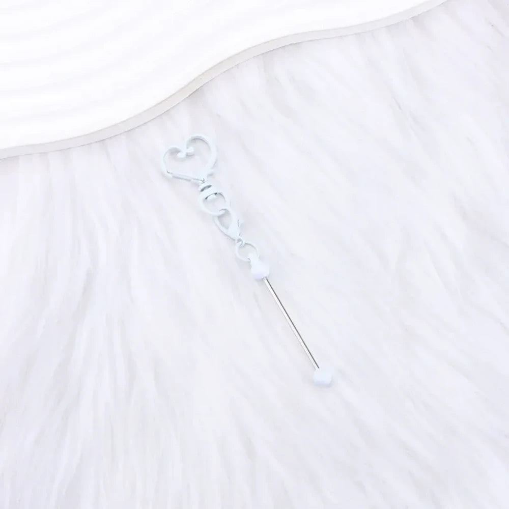 Beadable Heart Metal Keychain for DIY